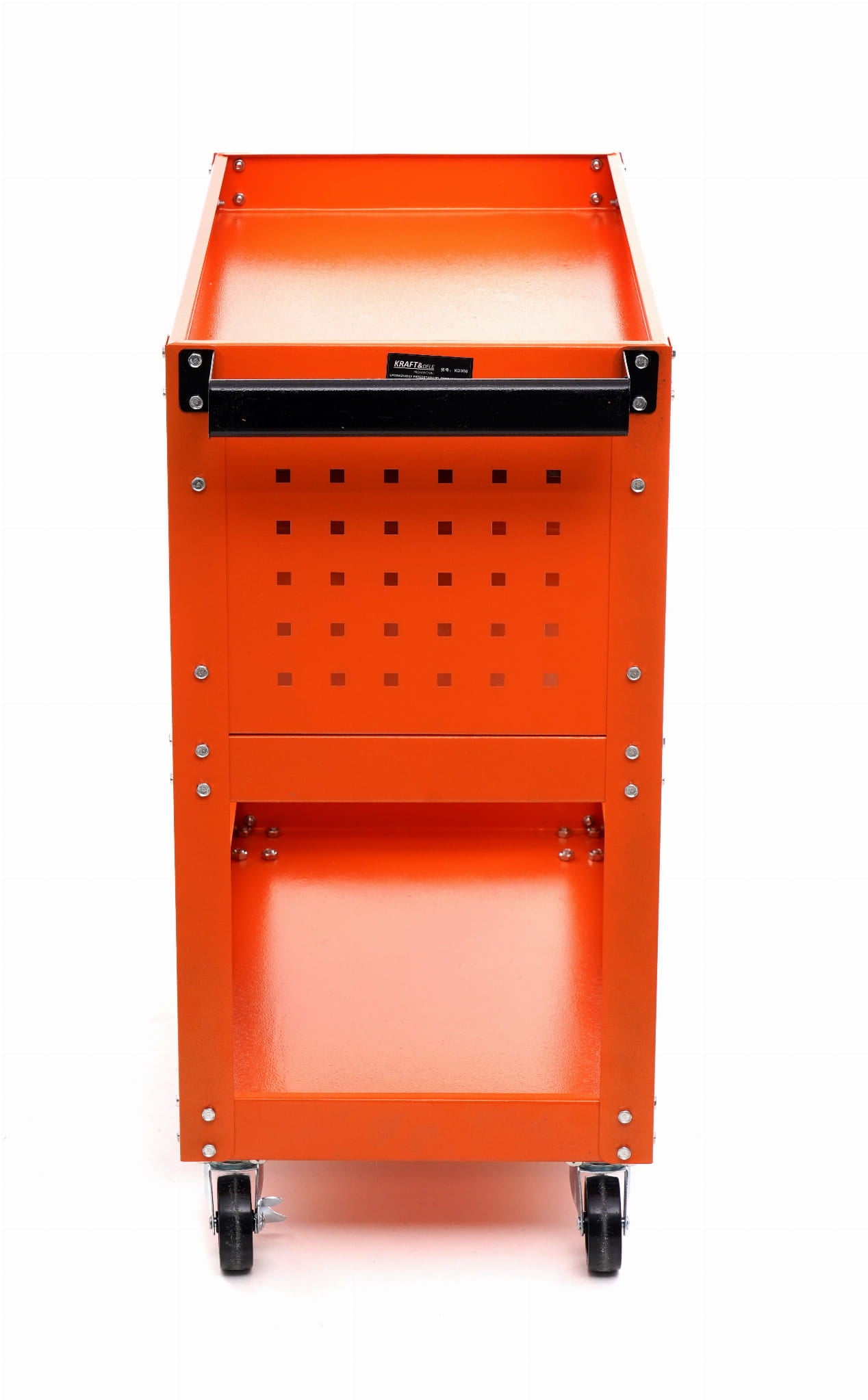 Tööriistakäru KD366 – 3 riiulit + lukustatav sahtel, ratastel