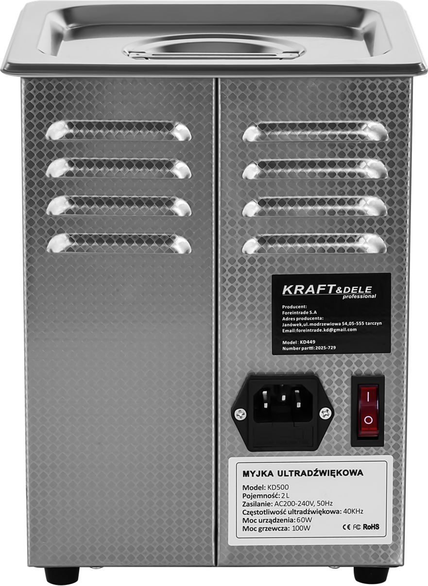 Ultrasoniline puhastusvann 2L KD500 (Kraft&Dele)