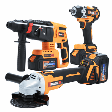 Akutööriistade komplekt 3in1: lööktrell, mutrivõti, nurklihvija – 21V, 2x4Ah - Ostuklikk