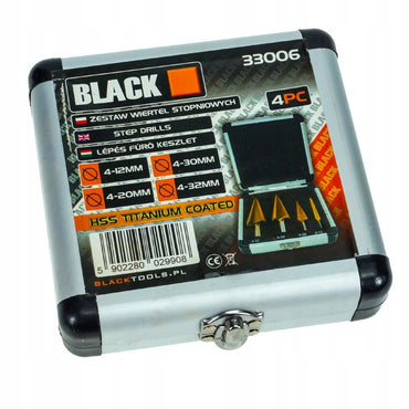Astmepuuride komplekt 4 tk HSS TiN 4–32 mm – koonuspuurid metallile/plastikule, karbis – 33006 - Ostuklikk