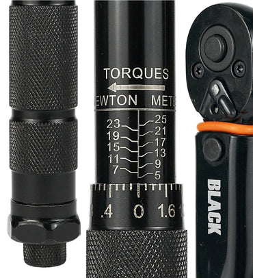 Black 1/4" momentvõti 5–25 Nm, kahe suunaga, lukuga - Ostuklikk