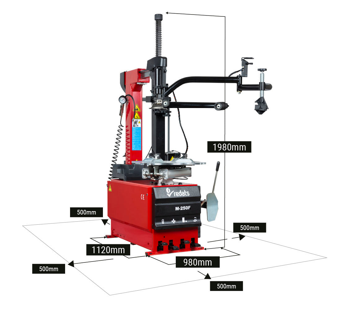 REDATS M-250F-3D2 automaatne rehvivahetuspink 230V, Runflat, 12–26″