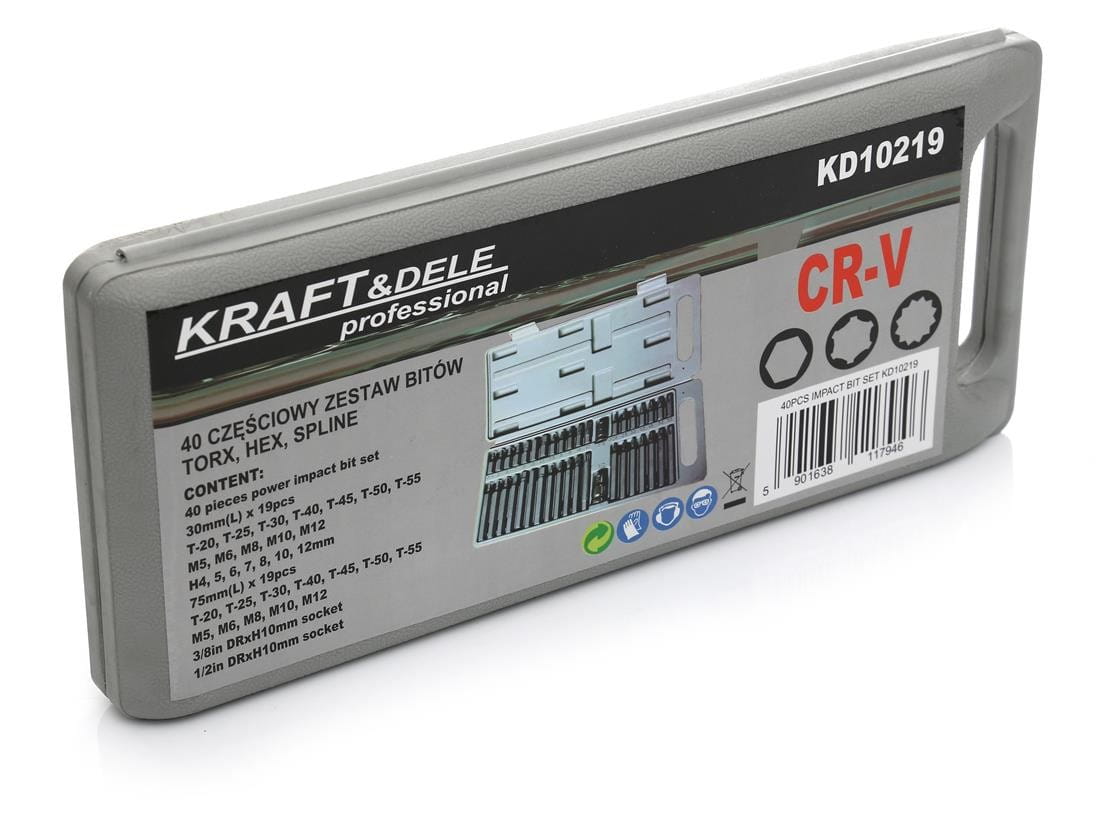 KRAFT&DELE KD10219 eribittide komplekt HEX/TORX/SPLINE, 40 osa - Ostuklikk