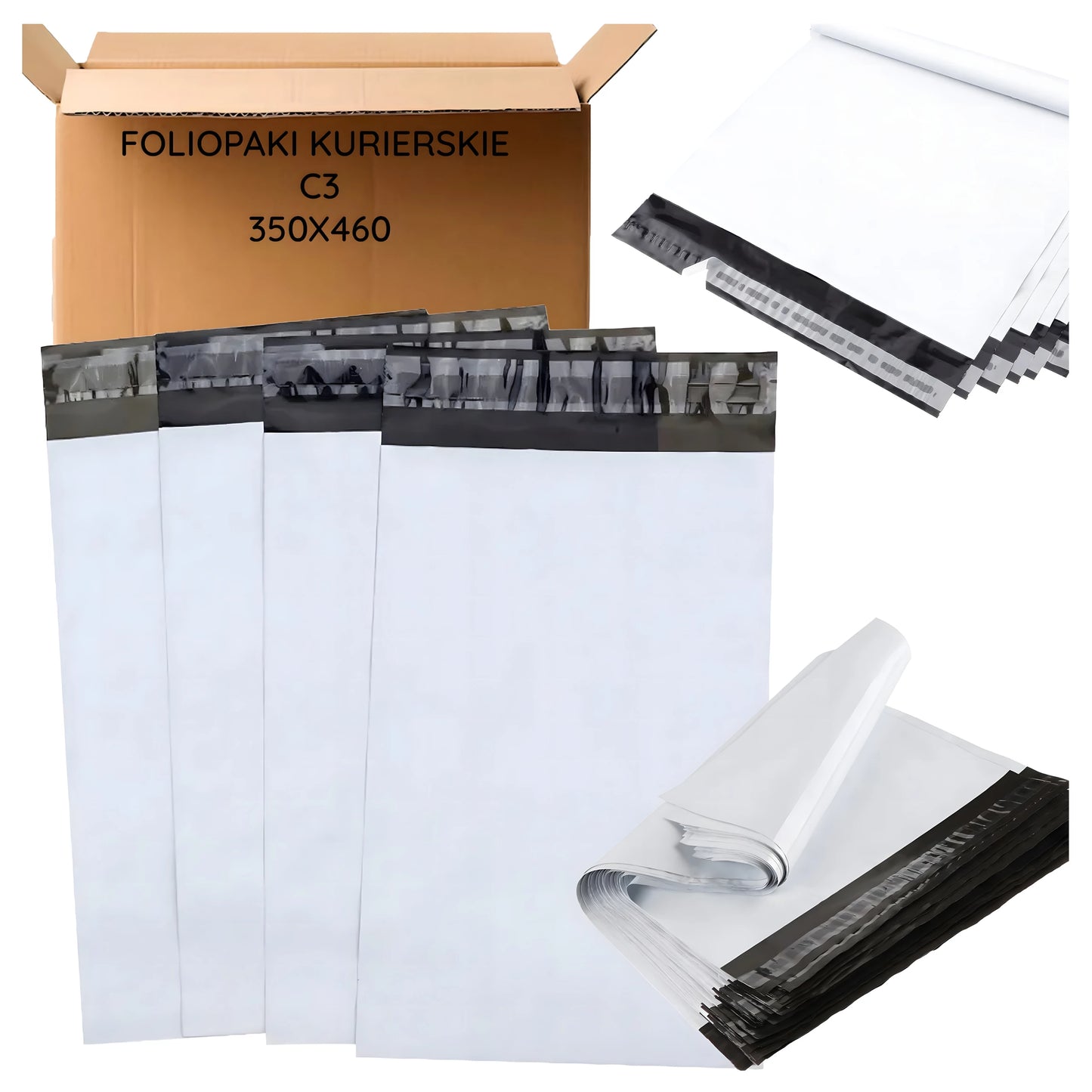 Kullerikileümbrikud valged C3 350 × 460 mm – 50 tk
