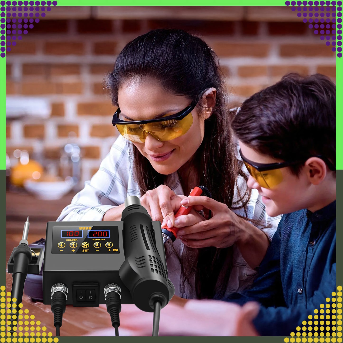 Kuumõhujootmisjaam 660 W + 60 W jootekolb (8898) – 2-in-1 komplekt