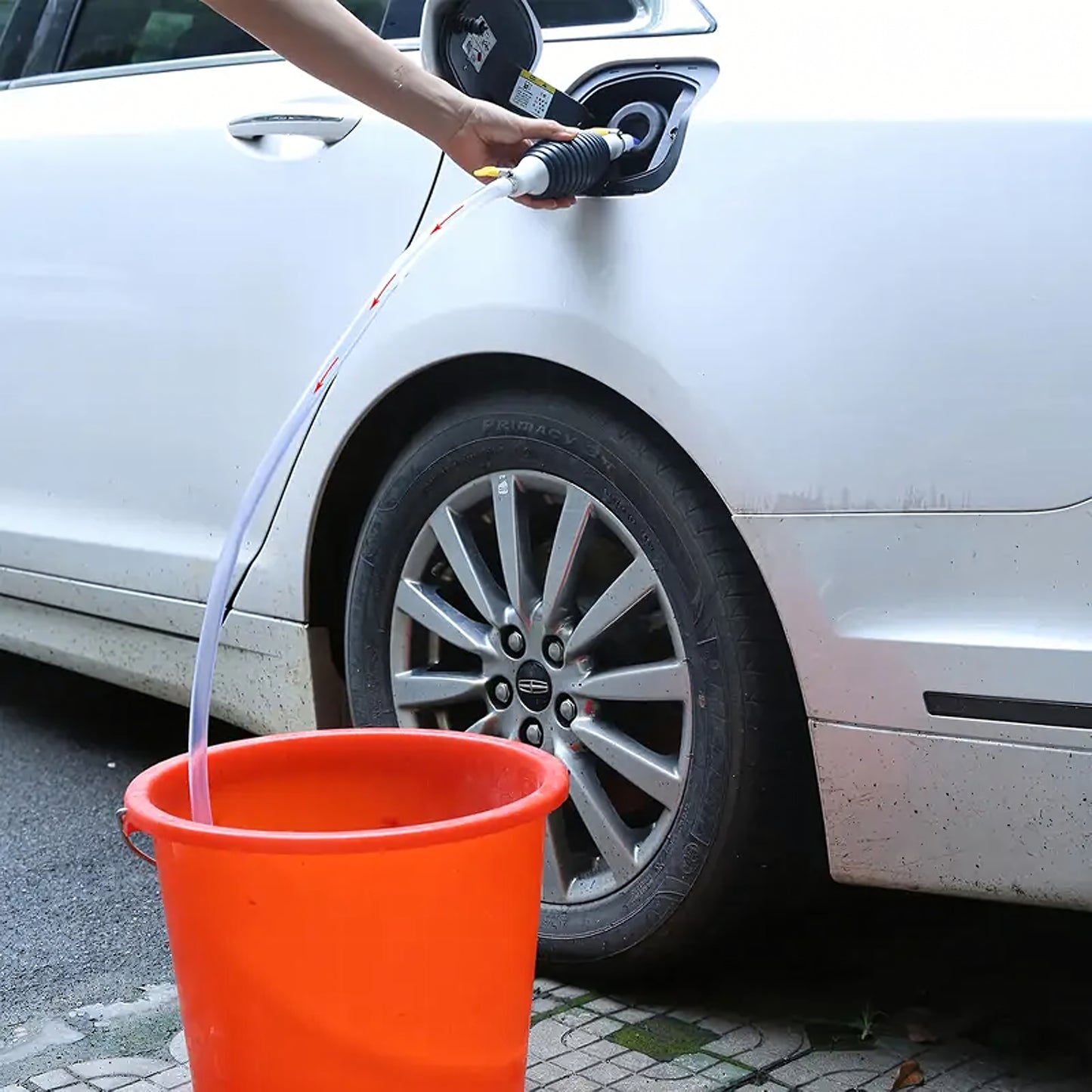 Käsipump sibul-tüüpi – kütuse, õli ja vedelike väljalaskmiseks + voolik