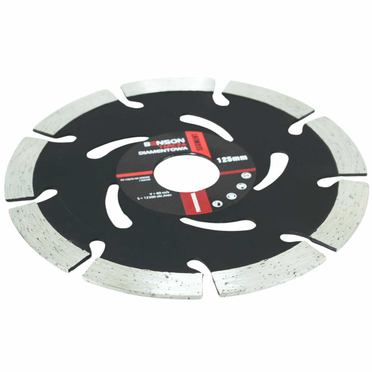Teemantketas 125 mm nurklihvijale (22,2 mm) – BENSON by BLACK, laserkeevitatud, kuivlõikus, EN13236 - Ostuklikk