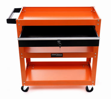 Tööriistakäru KD366 – 3 riiulit + lukustatav sahtel, ratastel - Ostuklikk