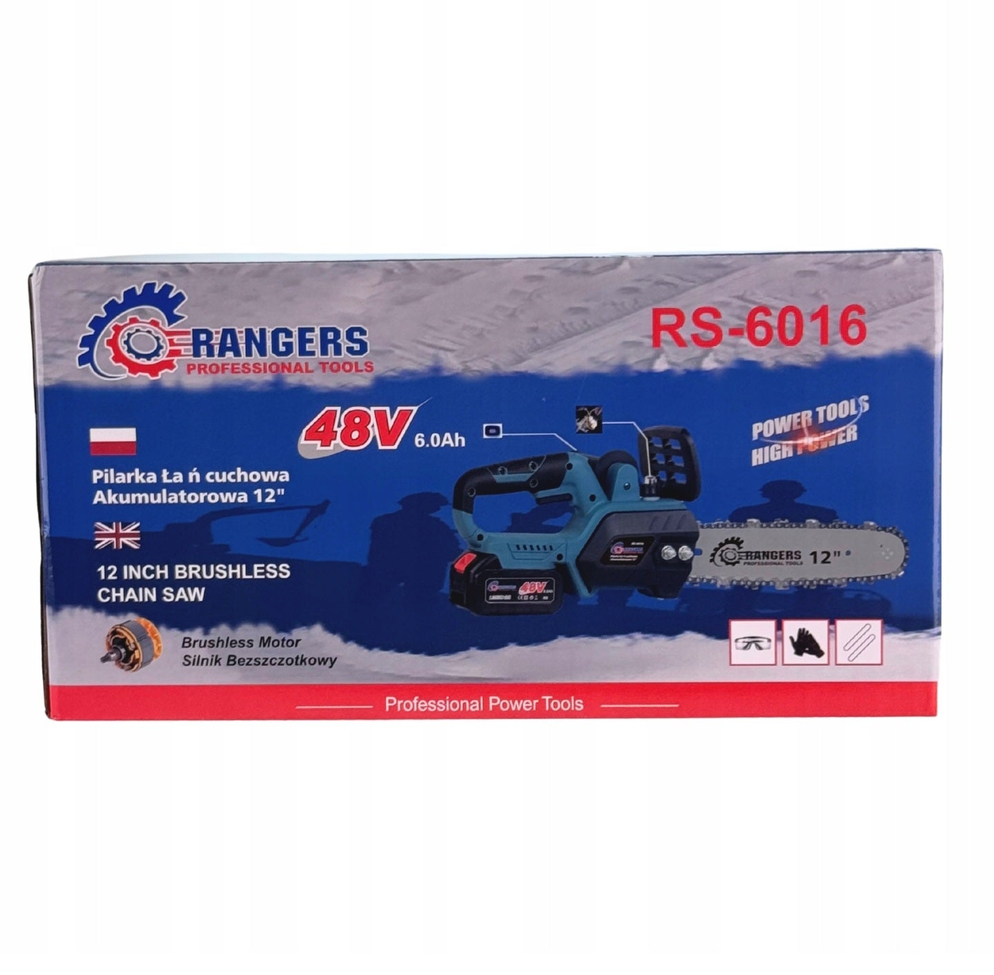 RANGERS juhtmeta kettsaag 12" 48V, 2×6Ah, harjadeta