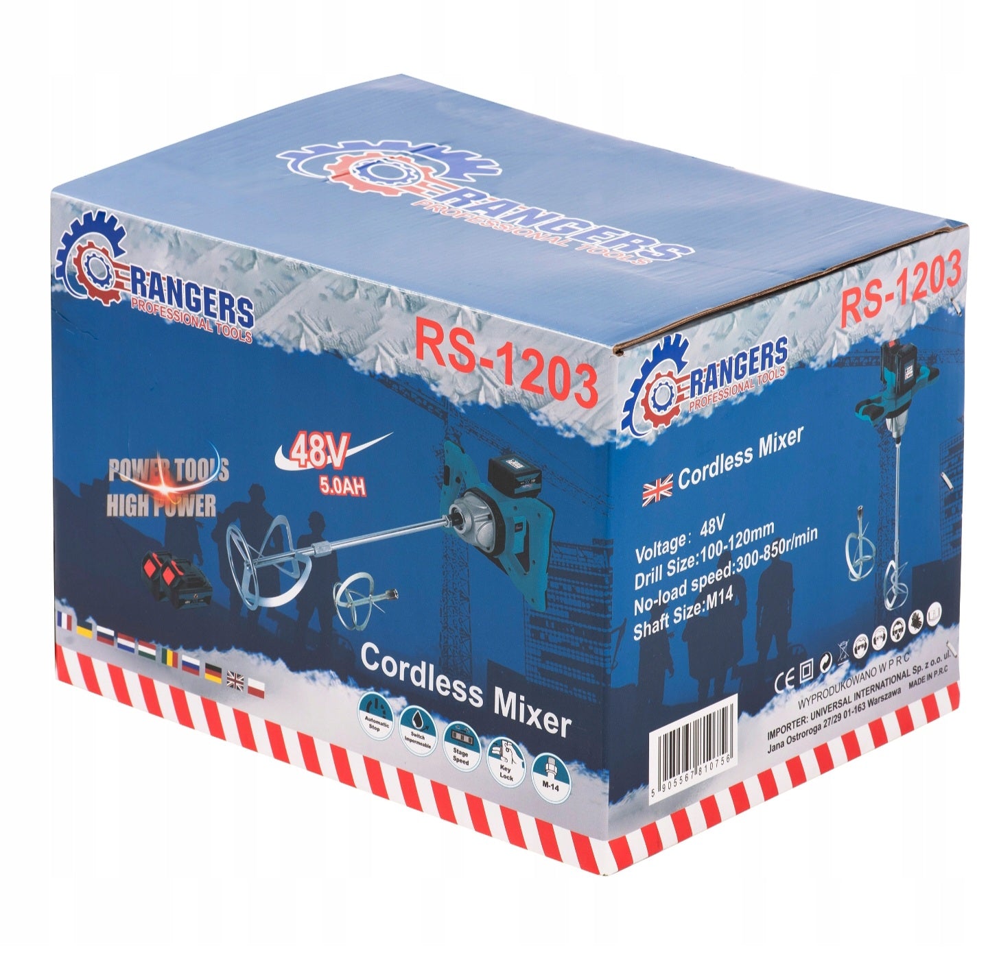 RANGERS RS-1203 akusegisti 48V – 2×5,0Ah, harjavaba, 2 segutera