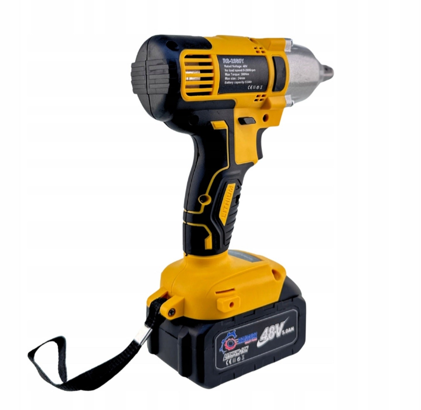 Aku löökmutrikeeraja 1/2", 48V, 380 Nm – komplekt 2 akuga + kohver