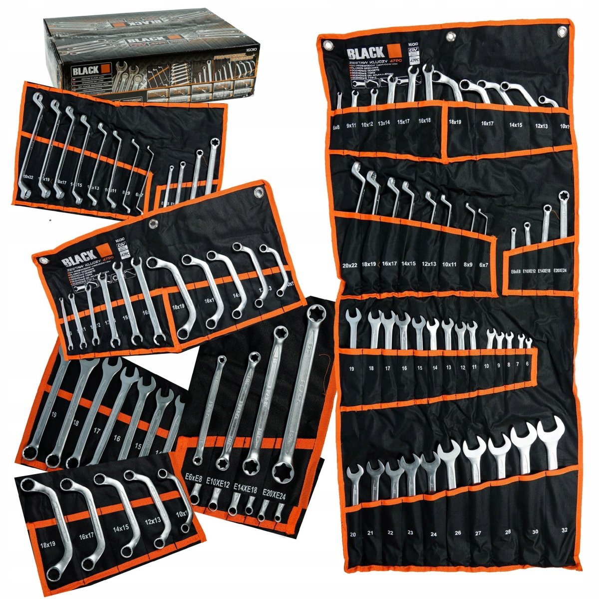 Võtmekomplekt 47 osa 6–32 mm – leht/silmus, TORX, C - tüüpi – BLACK, Cr - V - Ostuklikk