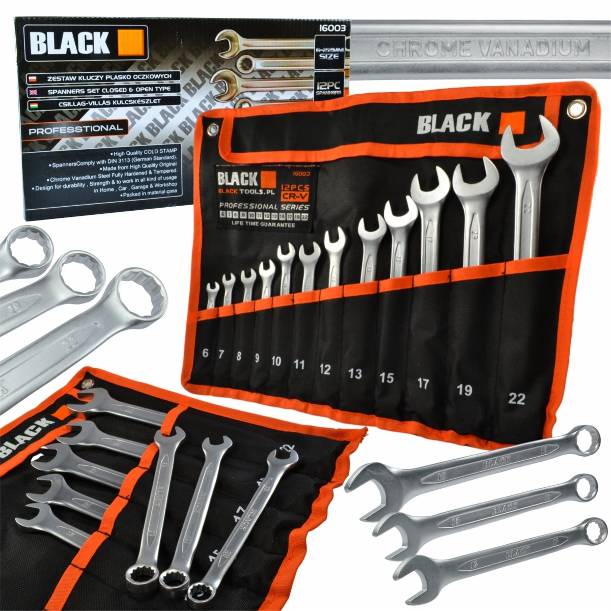 Võtmekomplekt 47 osa 6–32 mm – leht/silmus, TORX, C - tüüpi – BLACK, Cr - V - Ostuklikk