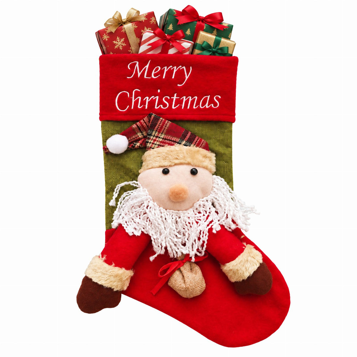 Santa Boot Christmas Gift Stocking 1 pc