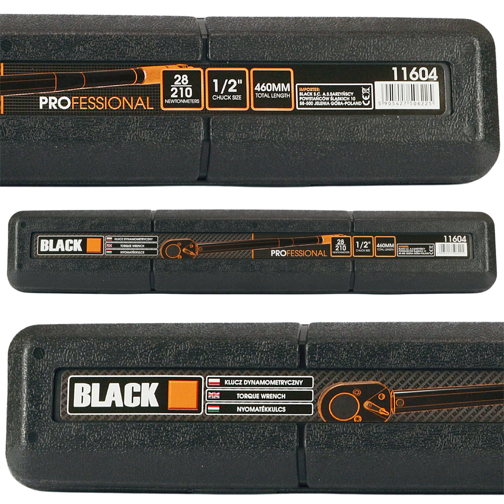 Momentvõti 1/2" 28-210 Nm CrMo & CrV 460mm Must ratastele