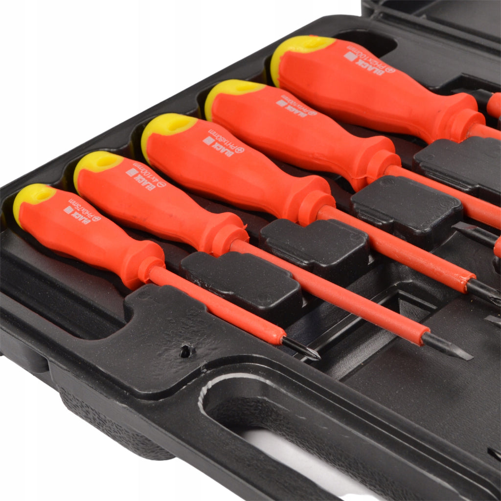 Set of 11 Insulated Screwdrivers for Electricians with Case