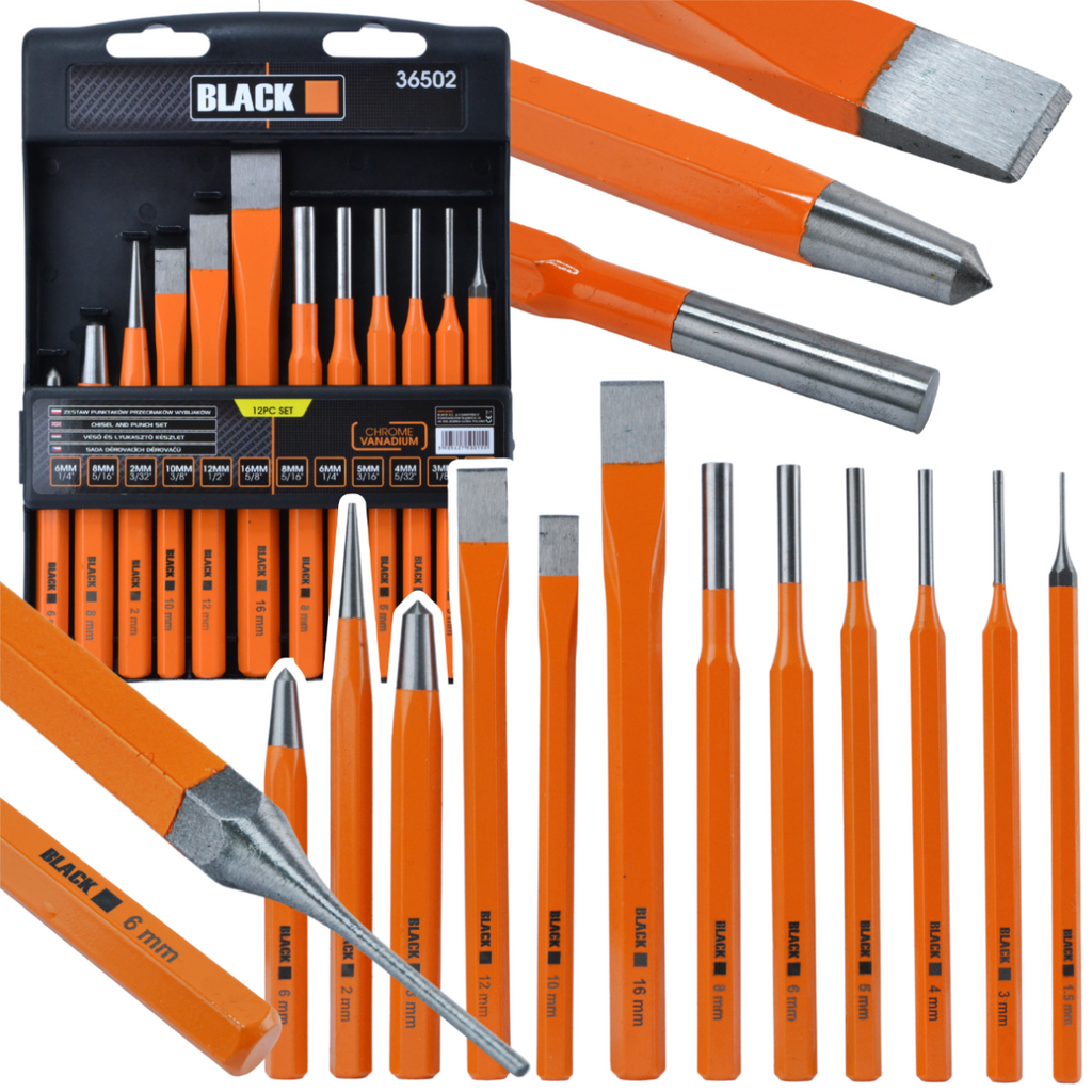 12-Piece Metal Cutting Chisel Punch Set