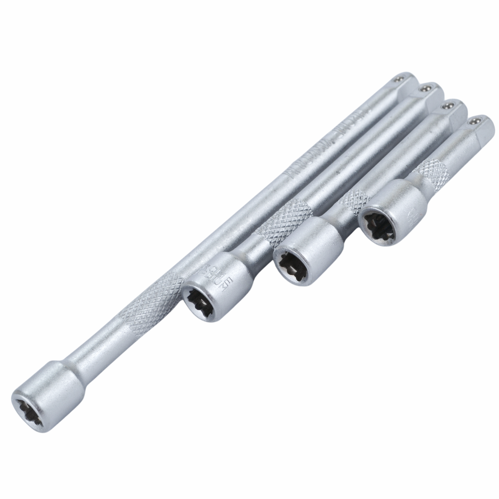 Täielik 4-osaline pikenduskomplekt 1/4" 50, 75, 100, 150 mm CRV Black
