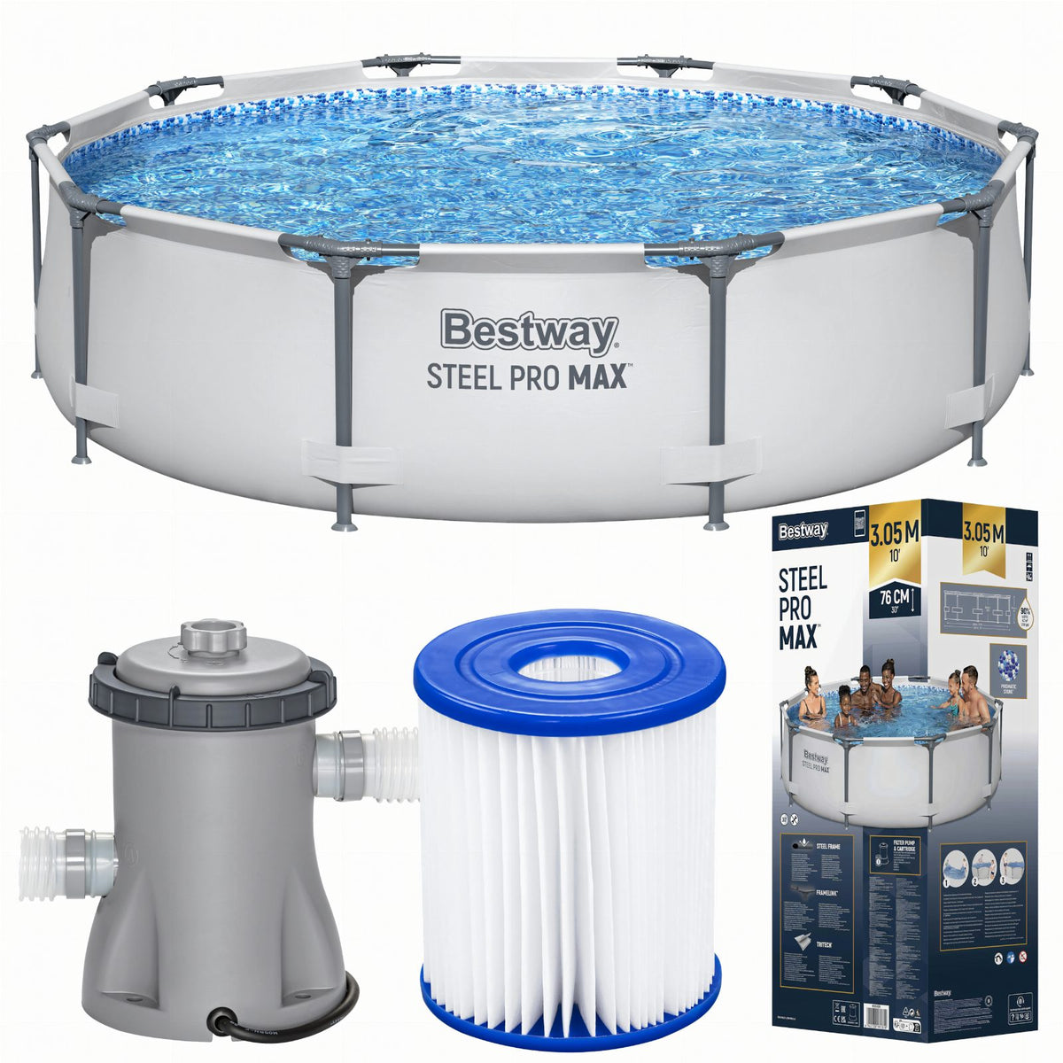Bestway Steel Pro Max ümmargune karkassbassein 305 × 76 cm 56408