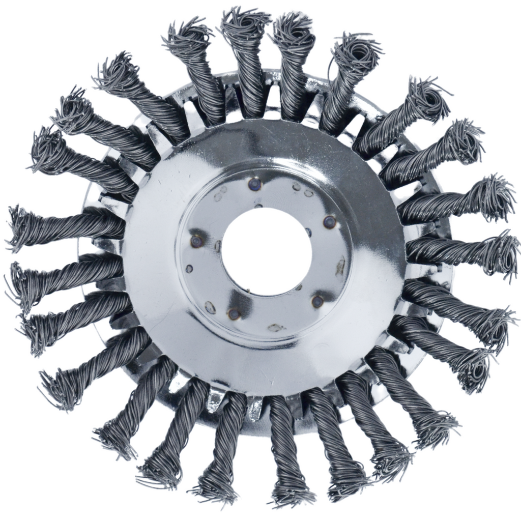 Druciak Wire Brush Disc for Gasoline Scythe - Black, for Weeds on Paving Stones