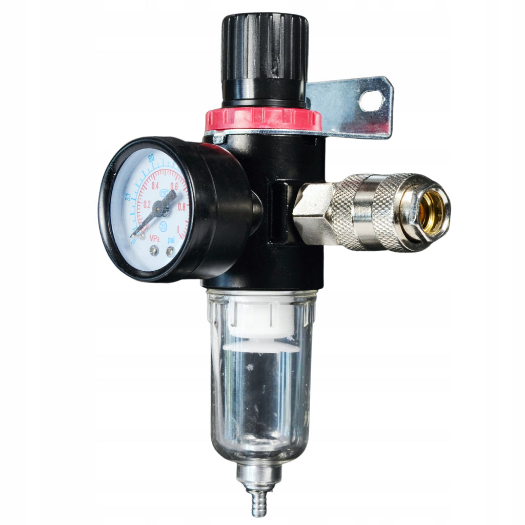 1/4" rõhuregulaator õhufilter äravooluga