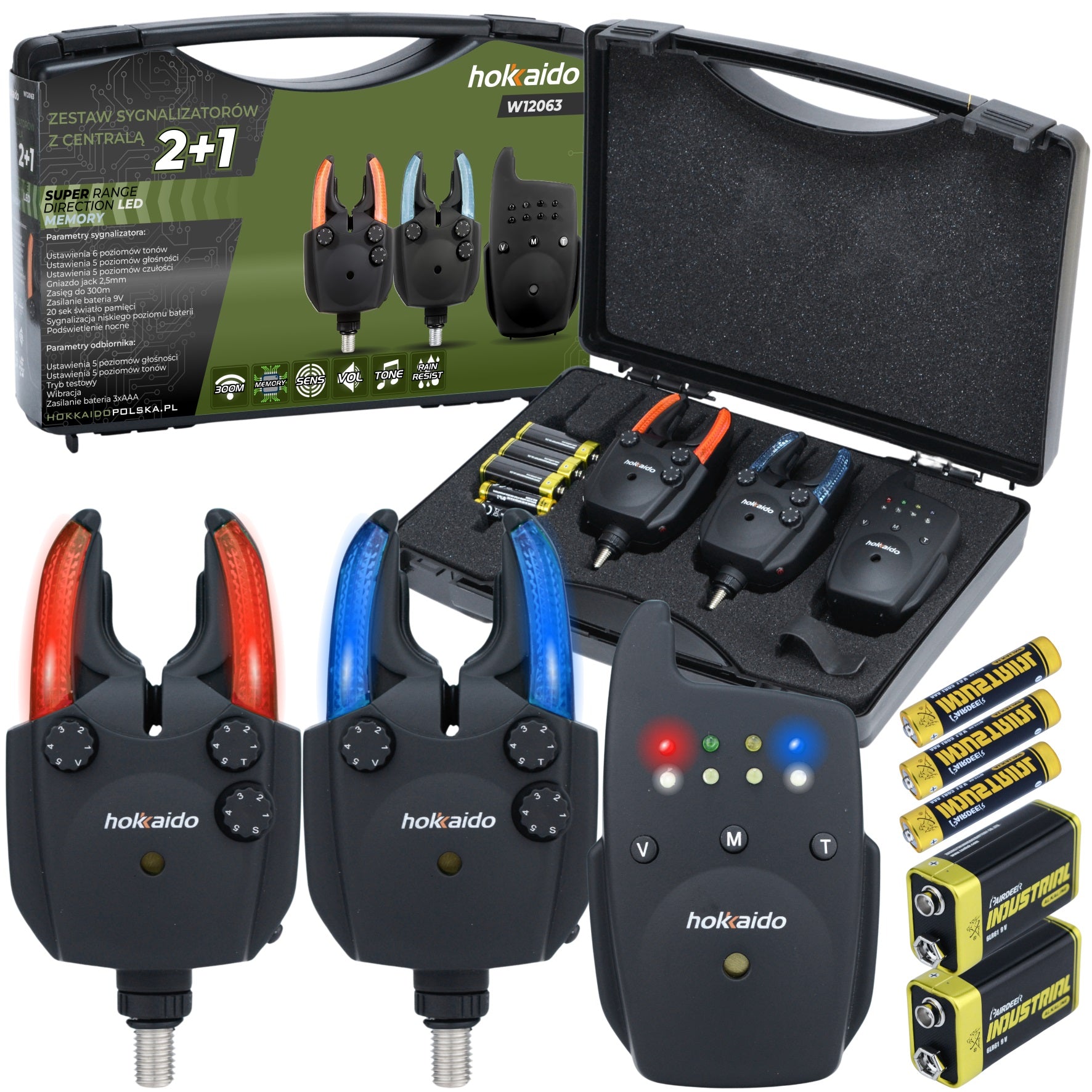 Hokkaido kalastusandurite komplekt 2+1 juhtpuldiga, öörežiimi ja mäluga