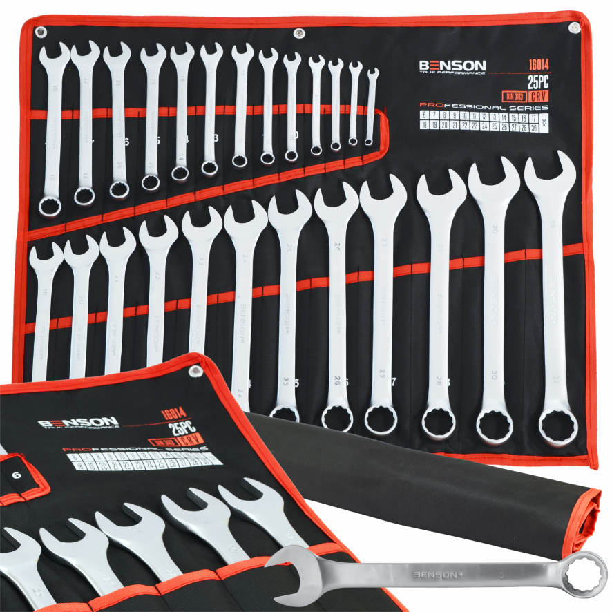 Benson by Black suur täiskomplekt silmusvõtmeid 6-32mm, 25tk