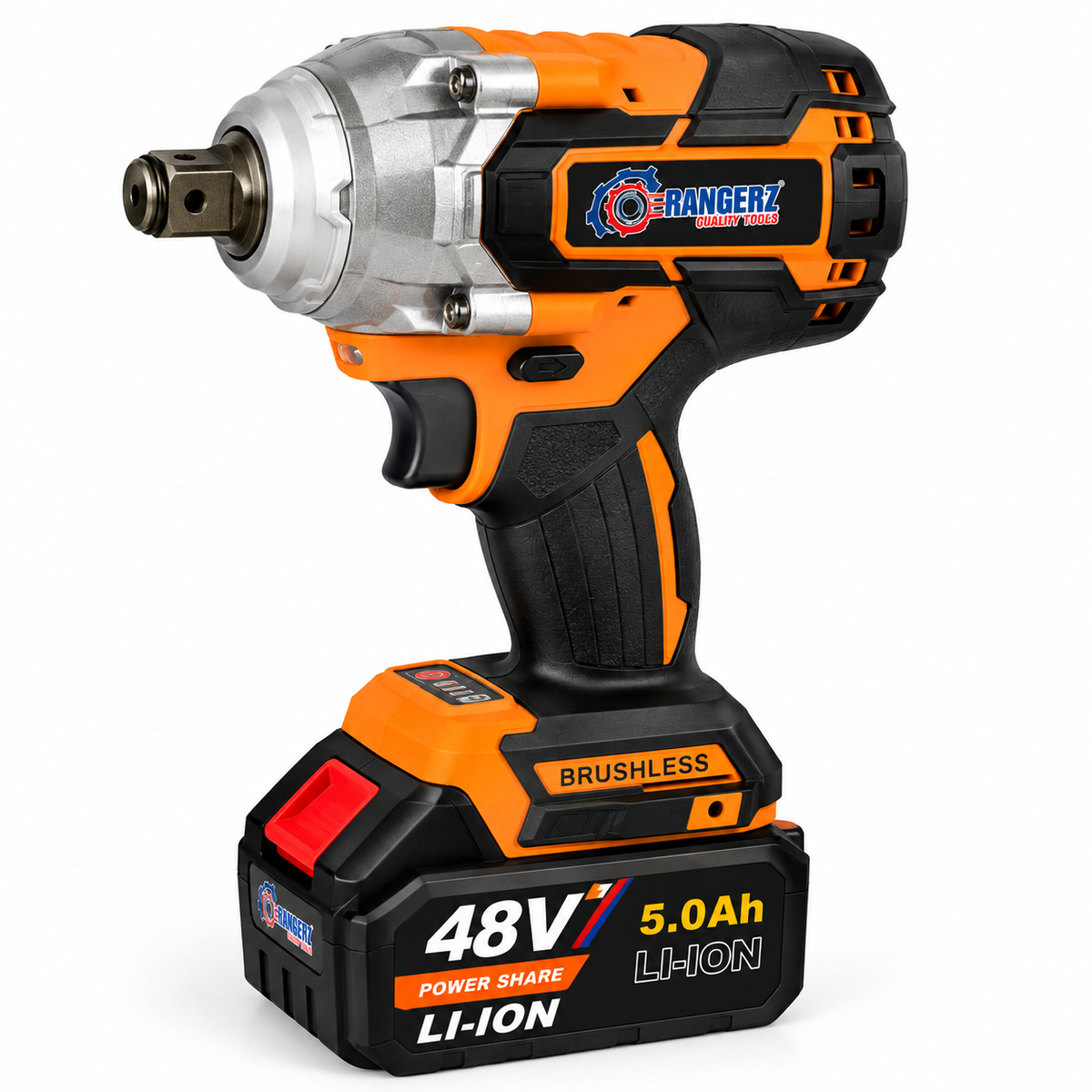 RANGERZ RS-5018M 4-in-1 juhtmeta tööriistakomplekt 48V 5.0Ah – harjadeta, 2 akut