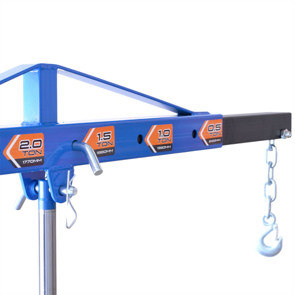 2T Foldable Black Car Engine Crane Lift Workshop