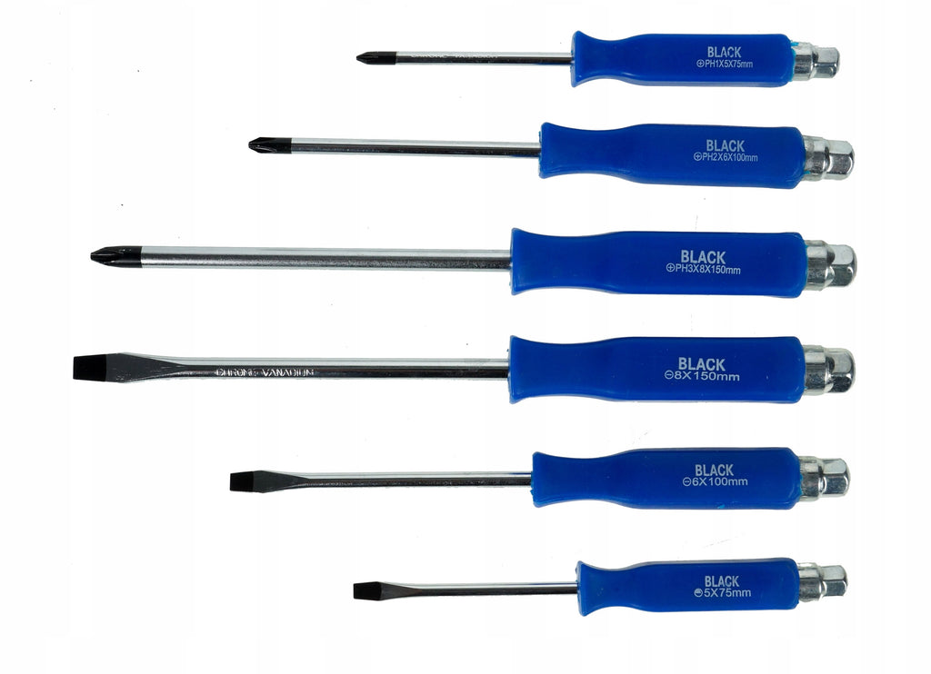Set of 6 Professional PH2 Impact Screwdrivers