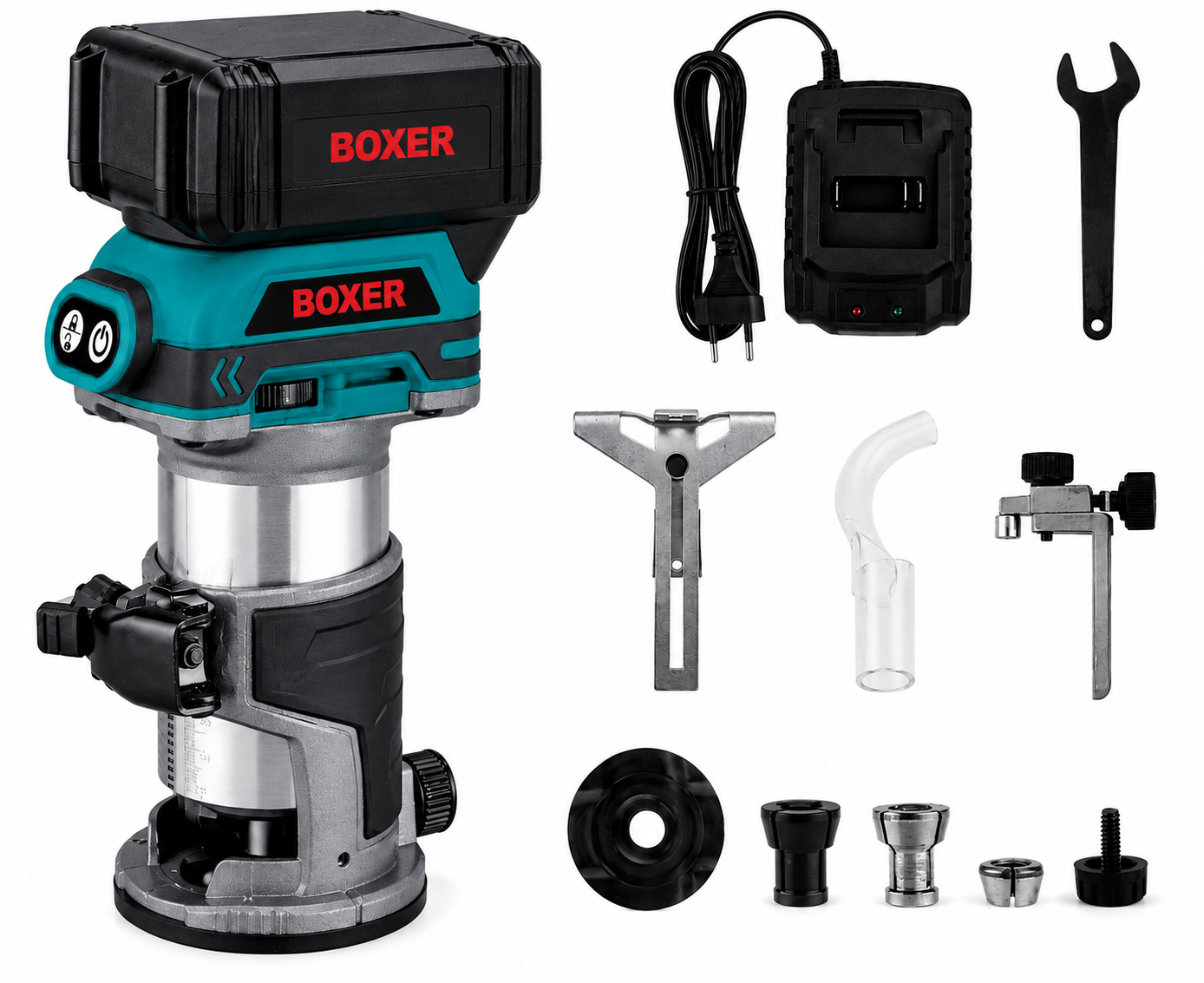 BOXER BX-216 Cordless Router Trimmer 18V 2x3.0Ah – 30,000 RPM 6/8mm