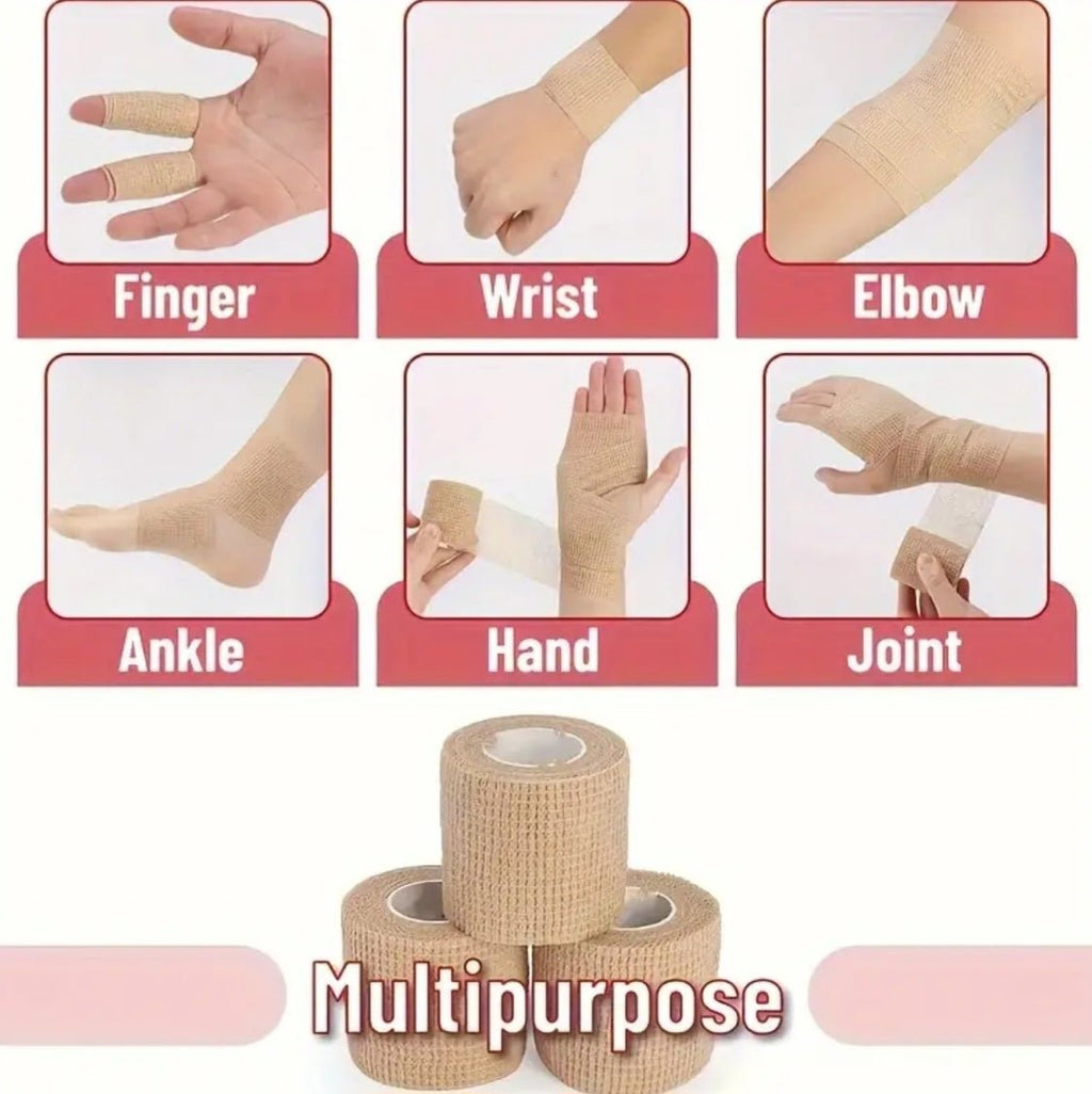 10 tk elastsed isekleepuvad spordisidemed 2,5cm x 450cm (10 tk)