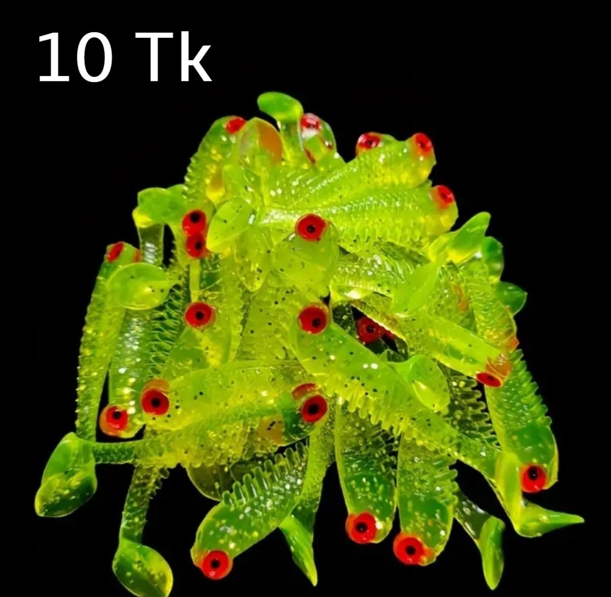 10 tk pehmed bioonilised T-sabaga kalapüügipeibutised 5x1 cm (10 tk)