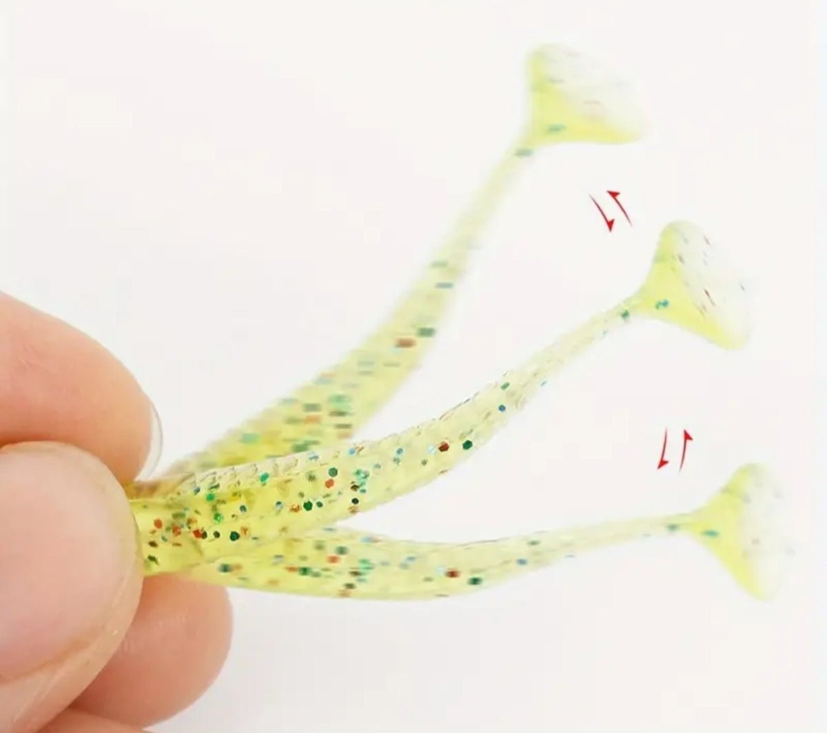 10 tk pehmed bioonilised T-sabaga kalapüügipeibutised 5x1 cm (10 tk)