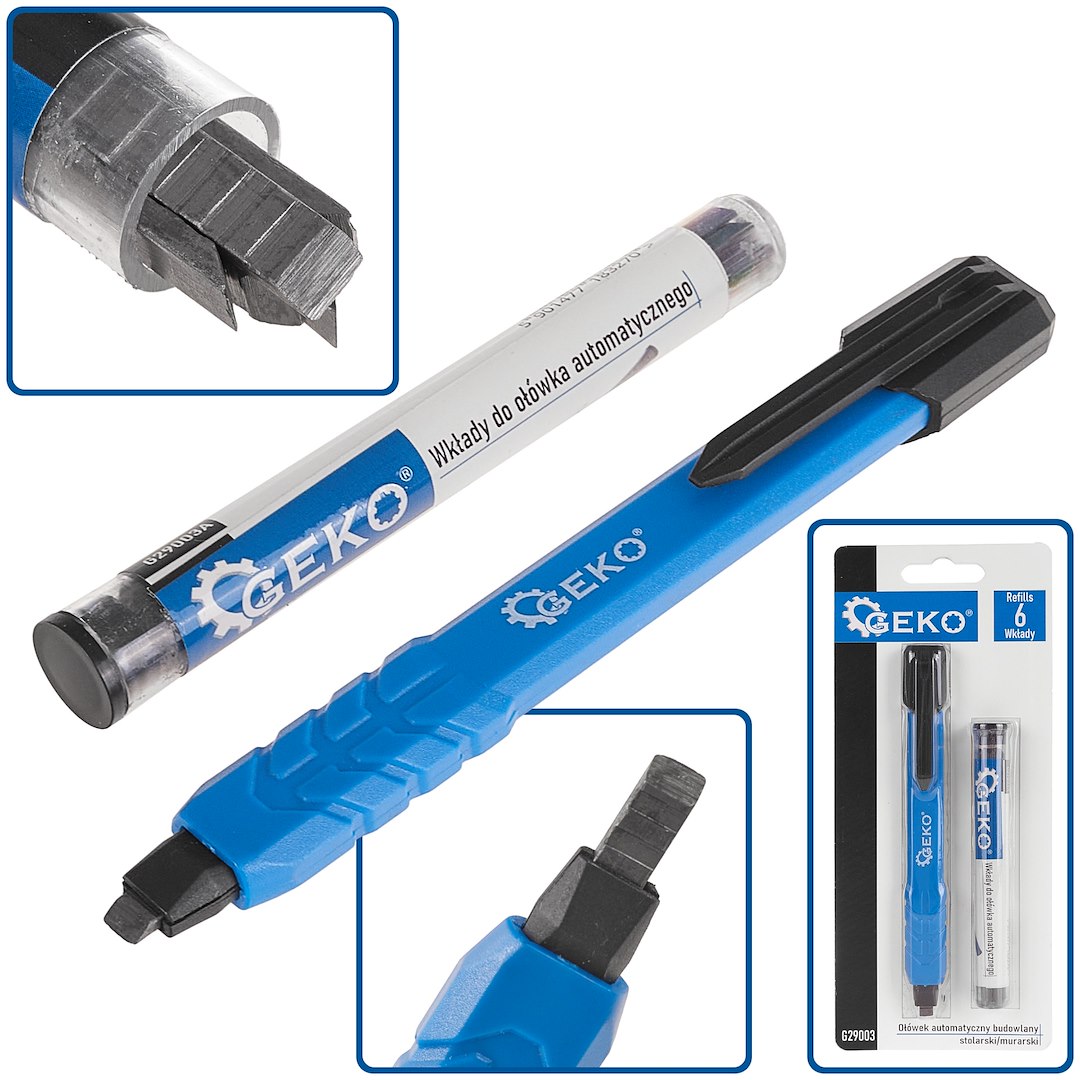 Carpenter / Masonry Pencil + 6 Refills