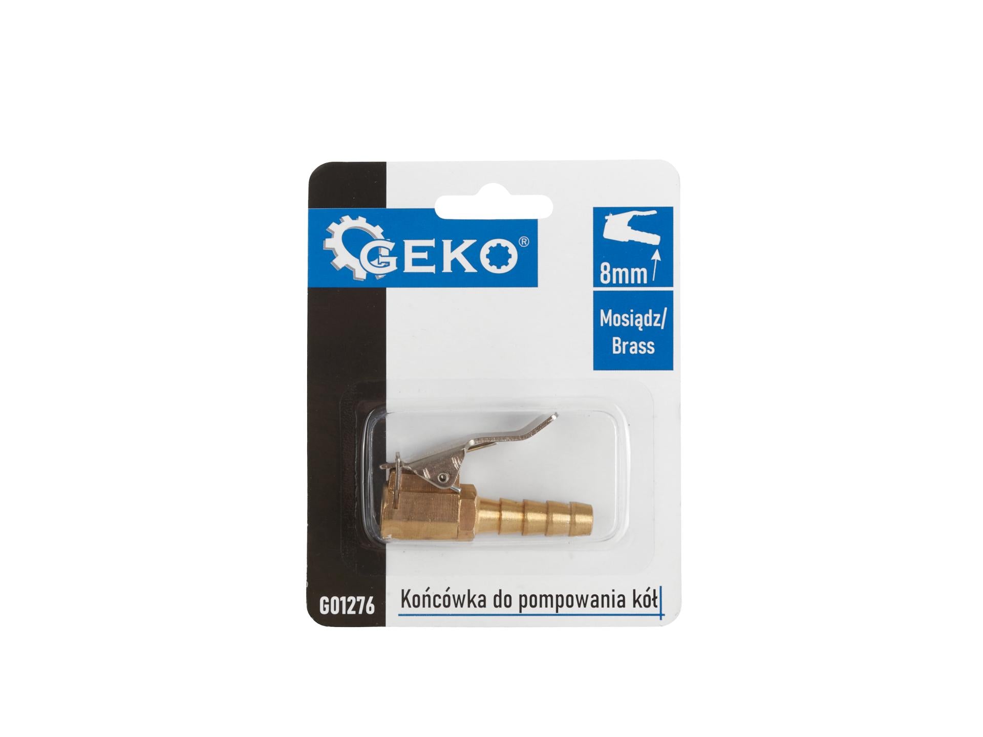 Brass valve connector for inflator pump, 8 mm