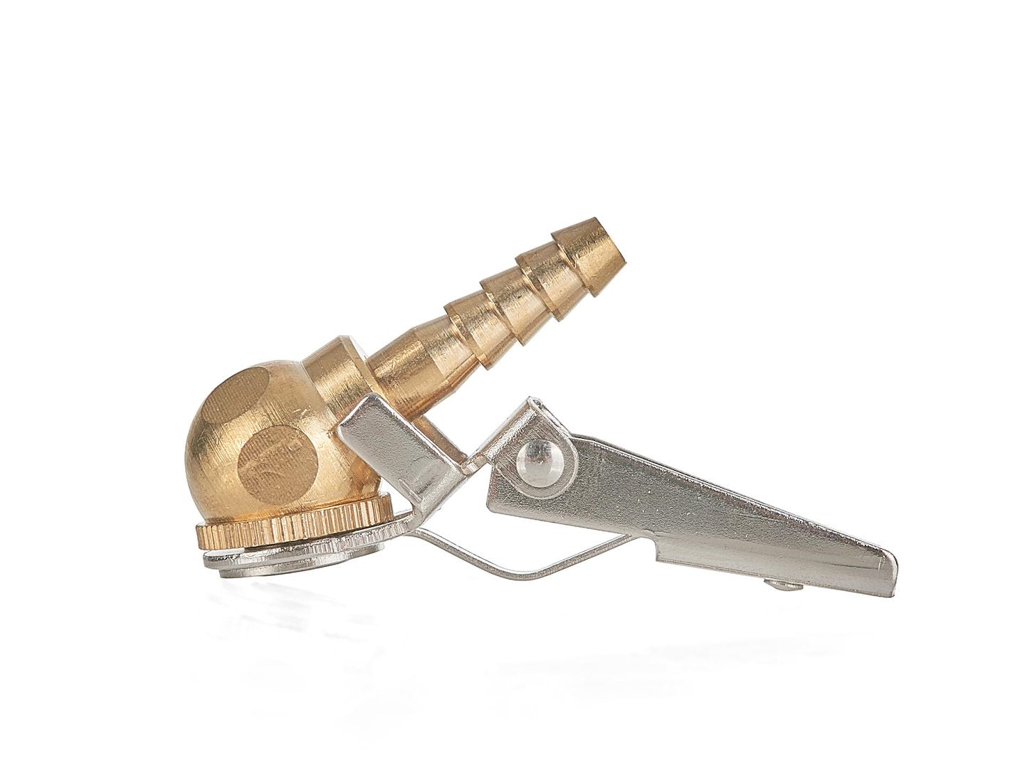Brass clip-on inflator pump valve connector, 8mm