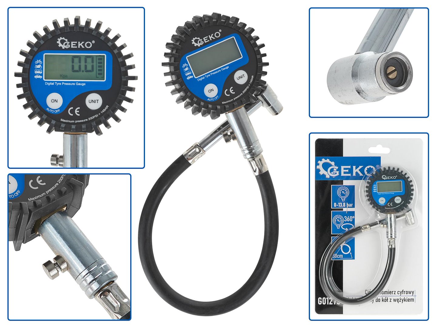 Digital pressure gauge with hose