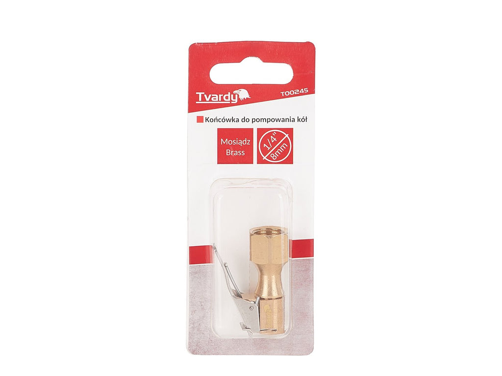 Brass inflator pump valve connector 8 mm 1/4"