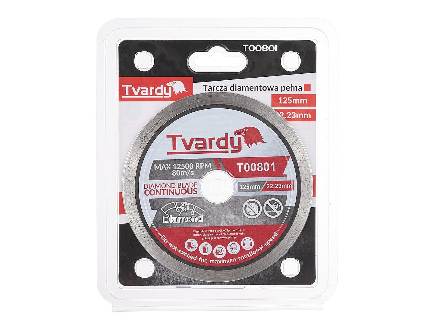 Continuous rim diamond blade 125 x 7.5 x 22.23 mm