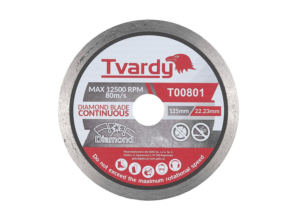 Continuous rim diamond blade 125 x 7.5 x 22.23 mm