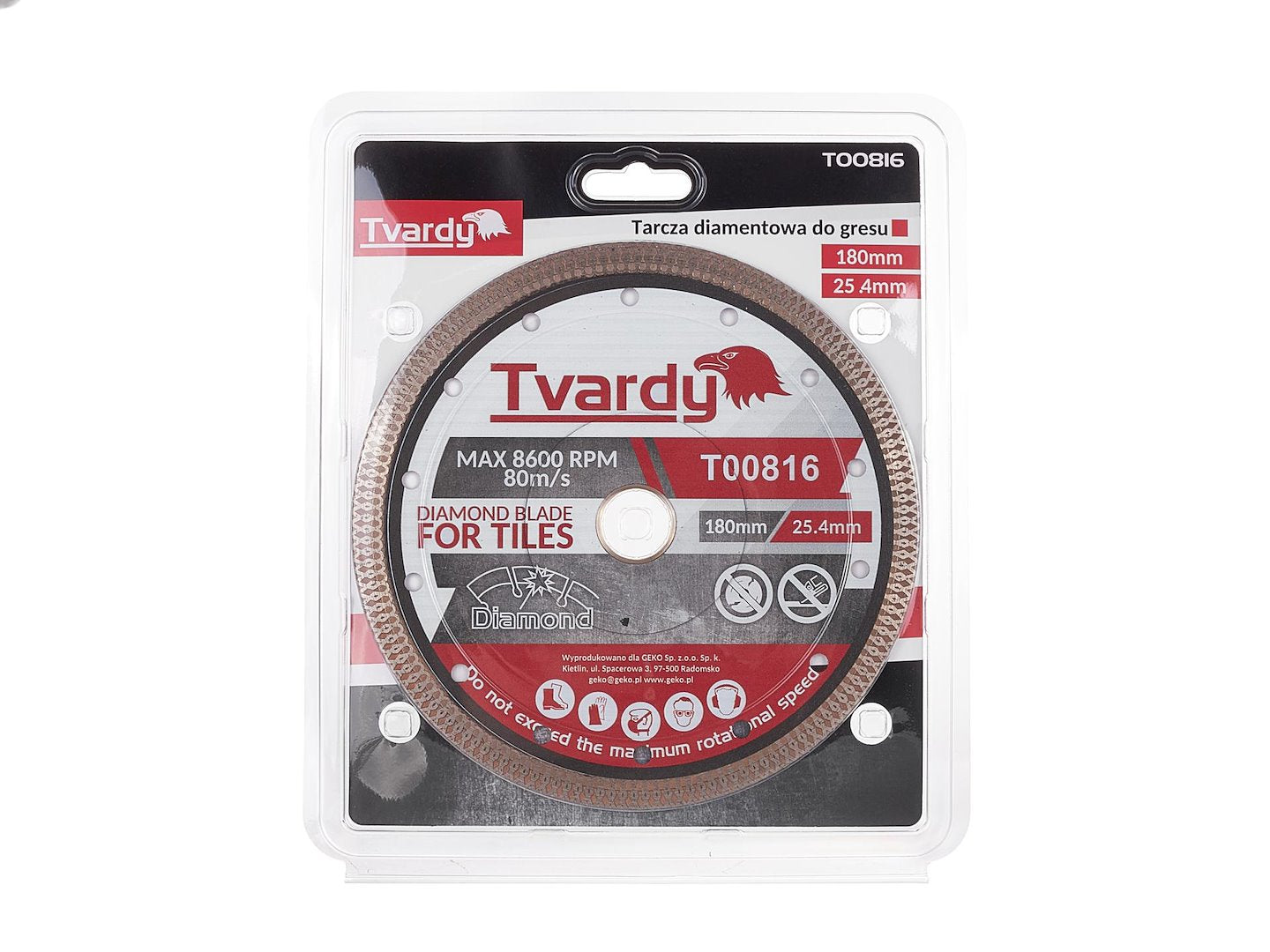 Continuous-rim diamond blade 180x10x25.4/22.23 mm