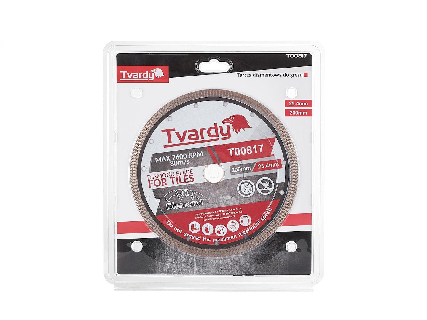 Continuous rim diamond blade 200x10x25.4/22.23mm