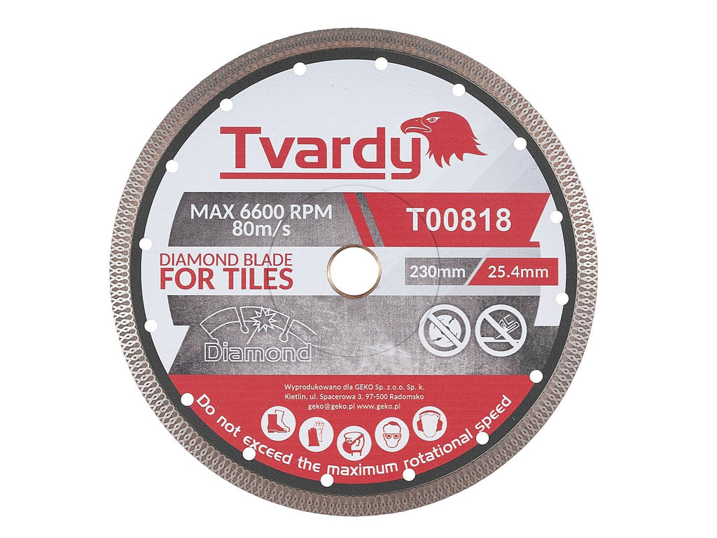 Continuous rim diamond blade 230 x 10 x 25.4/22.23 mm