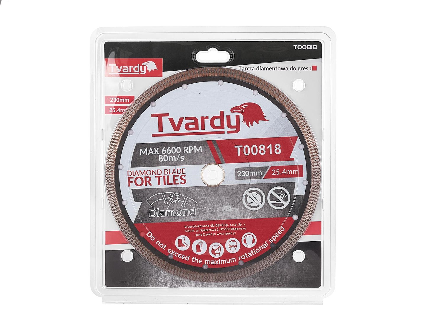 Continuous rim diamond blade 230 x 10 x 25.4/22.23 mm