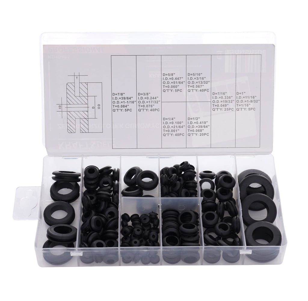 Rubber grommets 180 pcs. KD10485 (VB12)