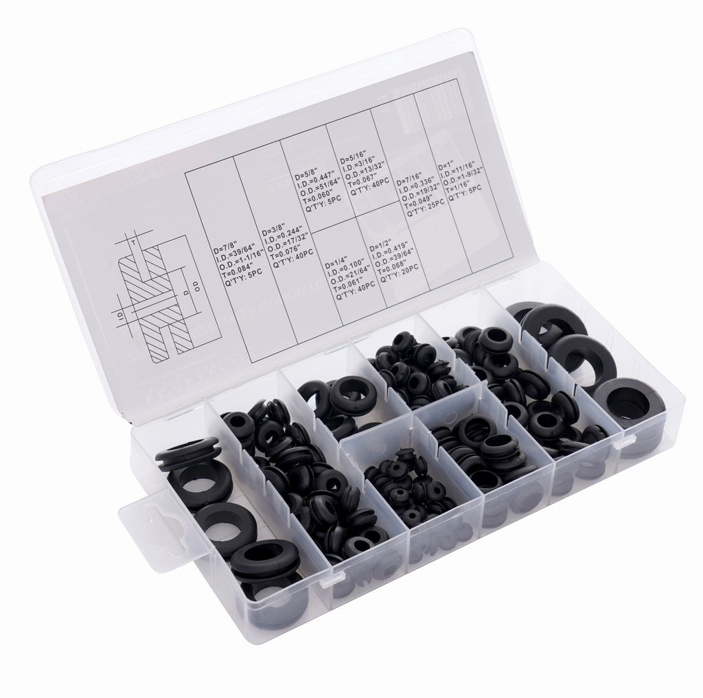 Rubber grommets 180 pcs. KD10485 (VB12)