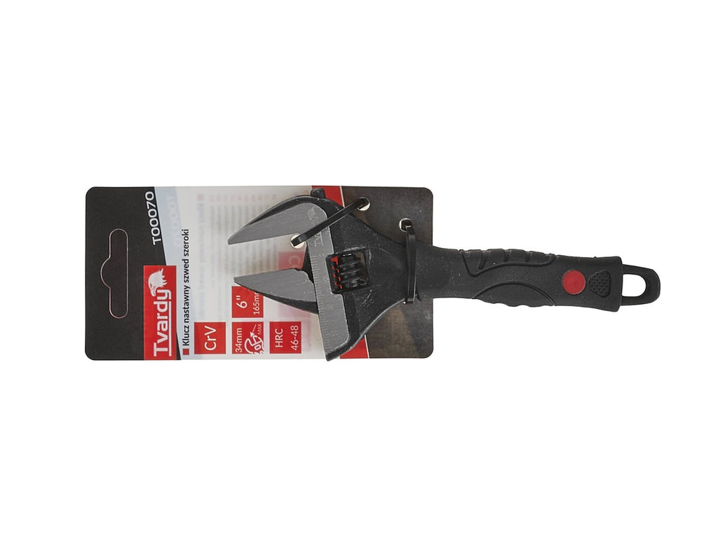 Adjustable Wrench – Extra-Wide Jaw 0-34 mm 6" CrV
