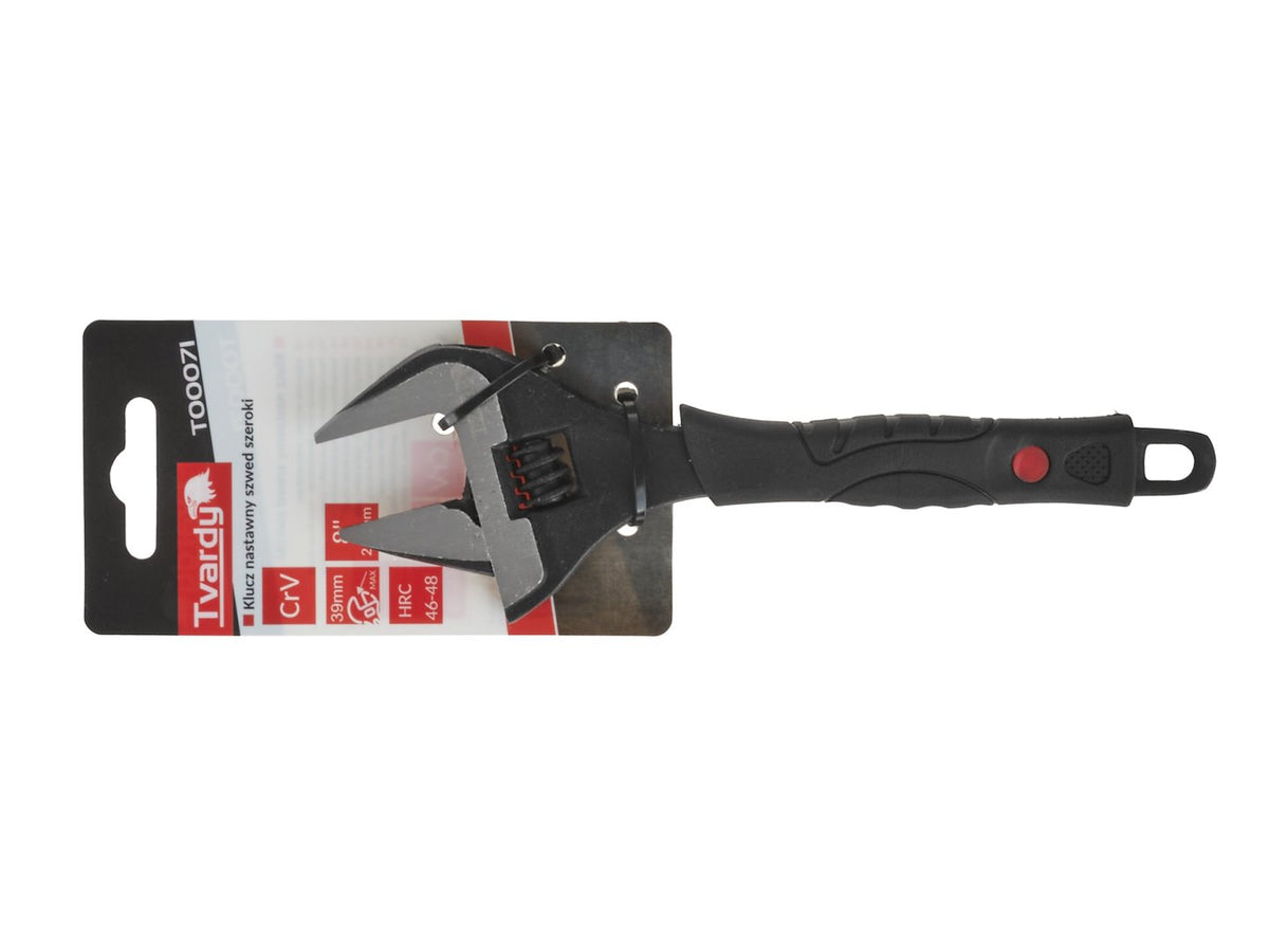 Adjustable wrench – extra wide jaw 0-39 mm 8" CrV