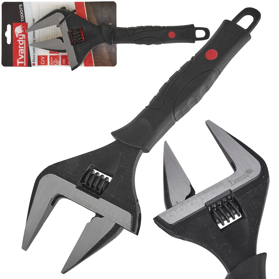 Adjustable wrench – extra-wide jaw 0-60 mm 12" CrV